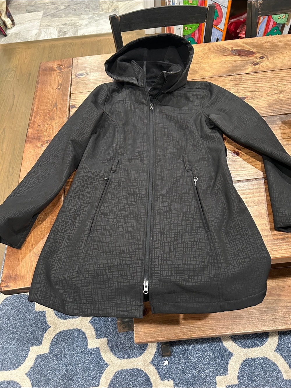 Covington Women’s Black Hooded Long Jacket